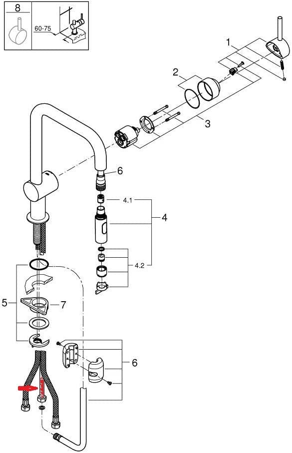 Grohe Minta 32322002 Miscelatore Lavello Cromo Doccetta Estraibile