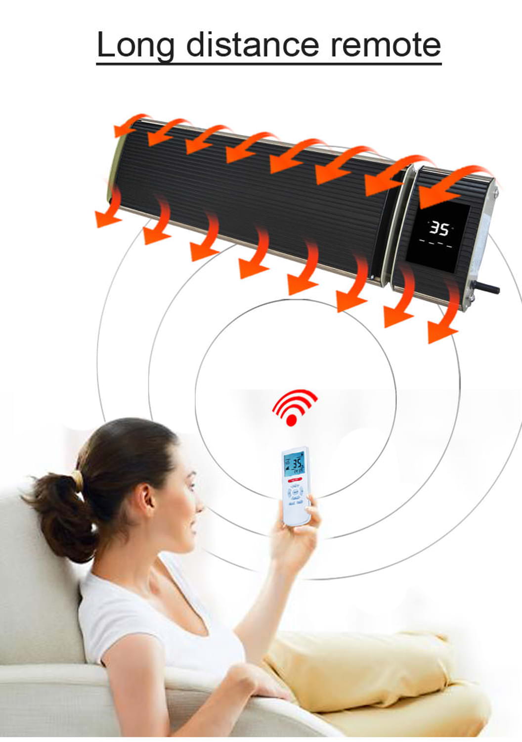 Sined Infrarossi 2400 stufa elettrica wifi nera 2400W