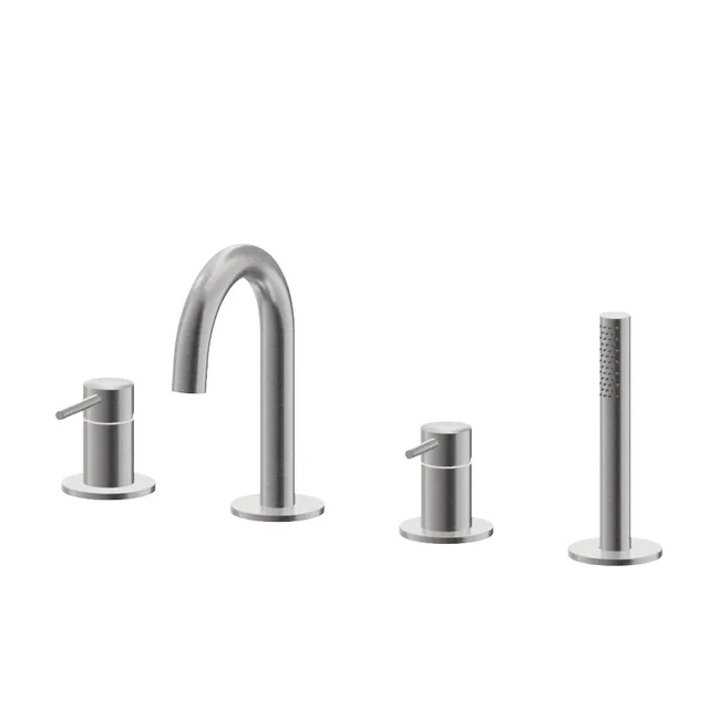 Tubico Nilo gruppo bordo vasca acciaio inox satinato