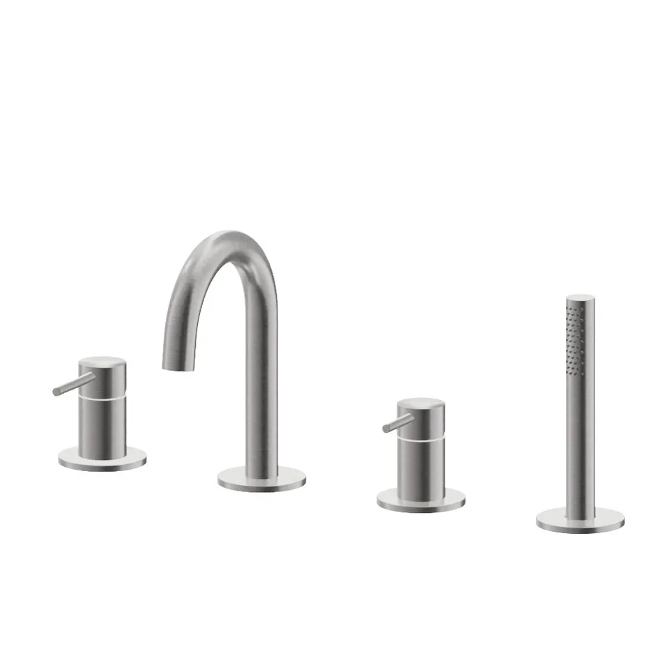 Tubico Nilo gruppo bordo vasca acciaio inox satinato