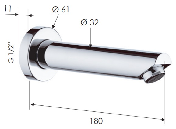 Schmiedl GS31584P Rubinetto Vasca a Muro 2 Manopole Bocca Fissa