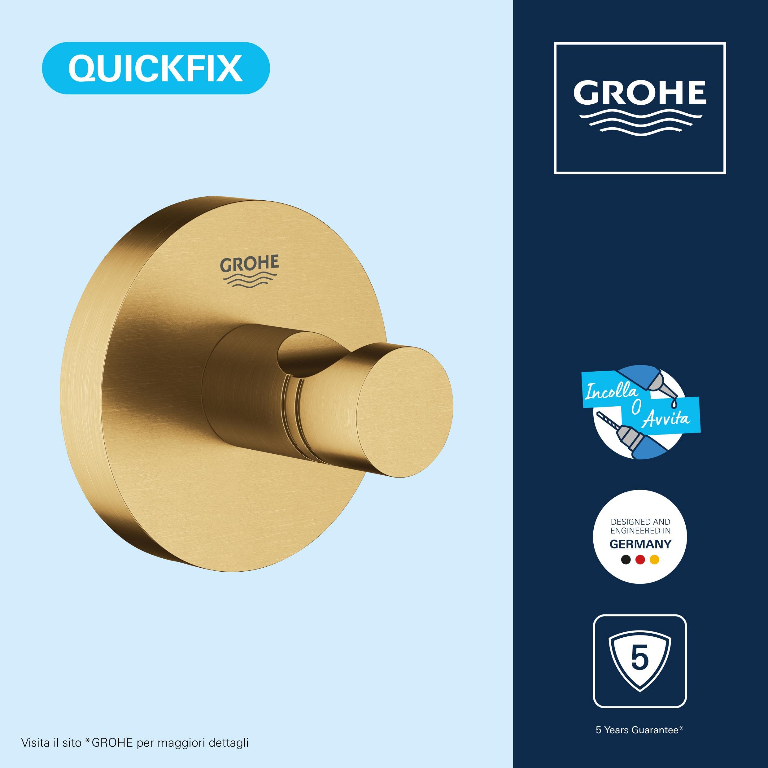 GROHE Start 41063GN0 gancio accappatoio oro spazzolato 45 mm