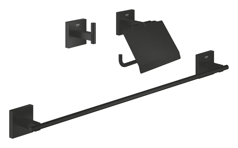 GROHE Start Cube 411242430 set accessori bagno nero opaco 3in1