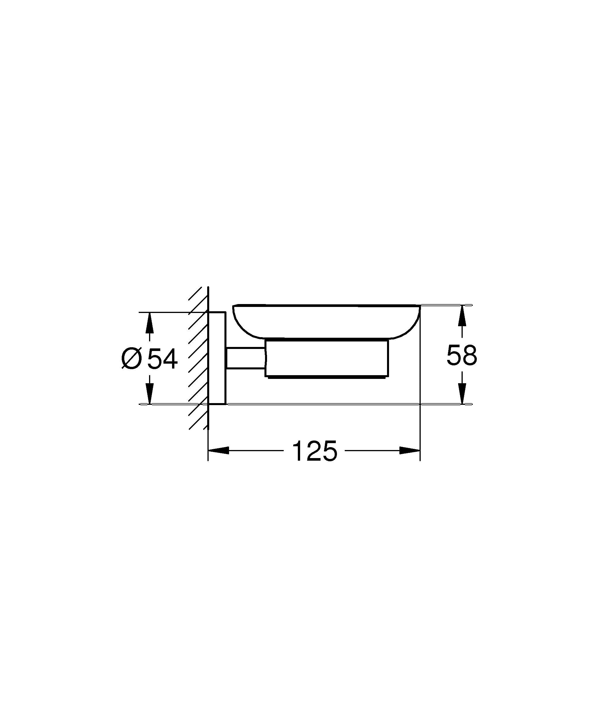 Grohe Start 411932430 Portasapone Vetro Nero Opaco 125 mm