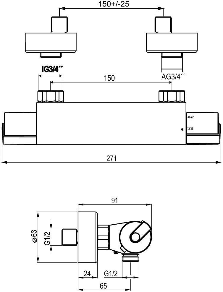 Schmiedl Top GS34411 termostatico doccia a muro