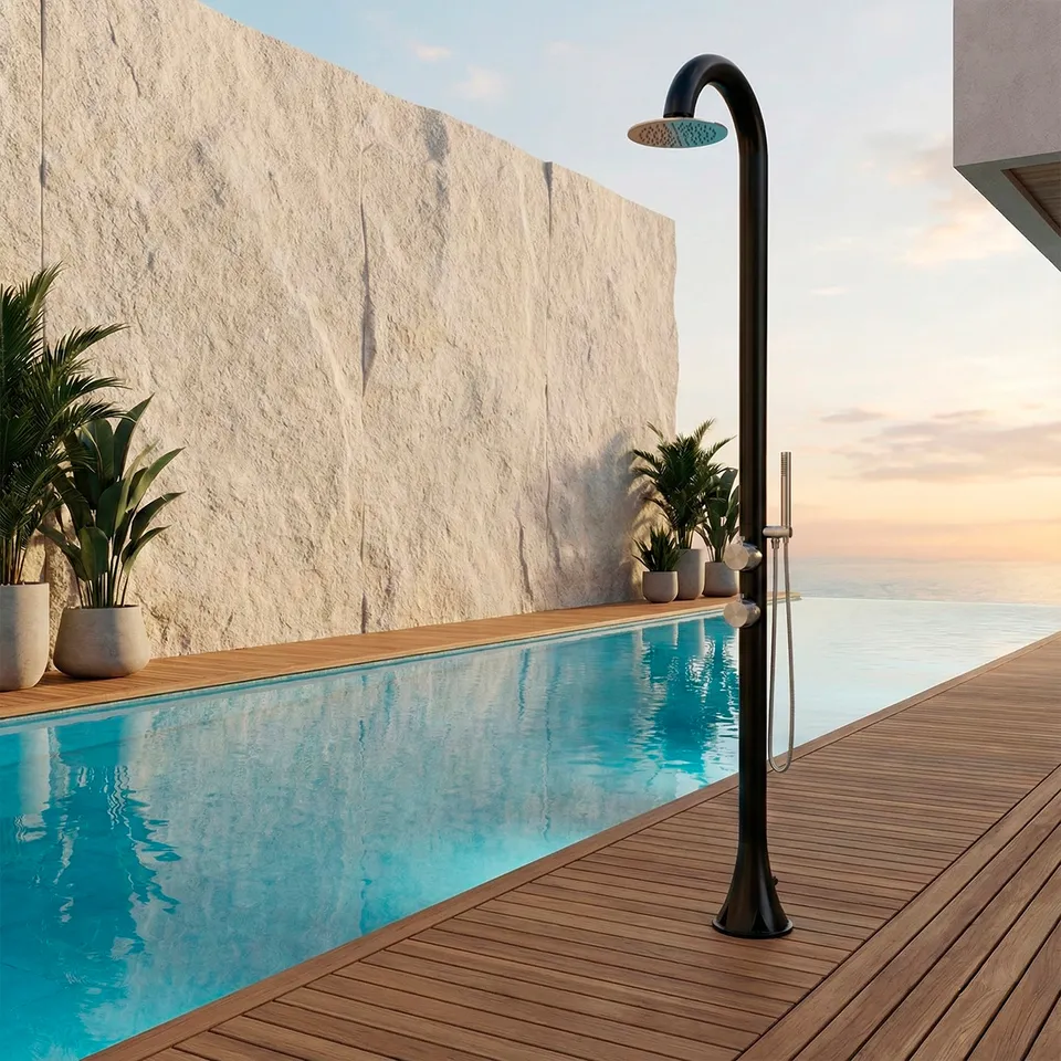 Sined Luna Duo doccia esterno nera doppia acqua