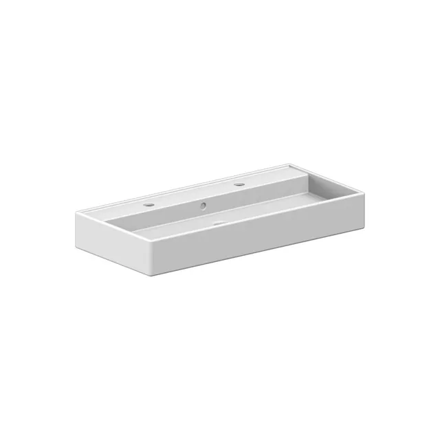 Scarabeo Teorema 2.0 100R lavabo doppio foro bianco