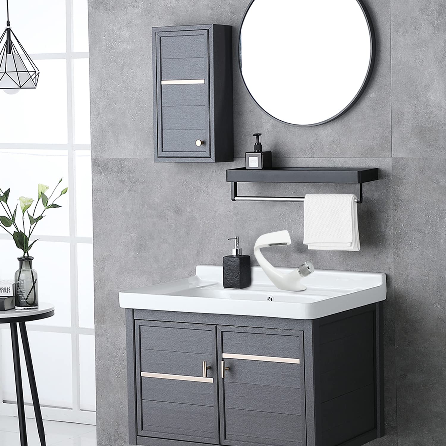 SOLVEX SP-12018-B rubinetto lavabo cascata bianco ottone