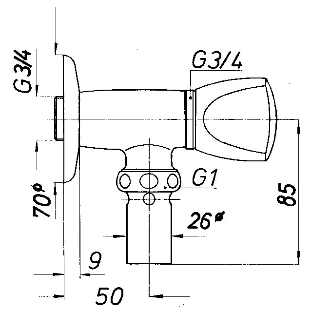 Schmiedl GS1101 flussometro WC 3/4 esterno