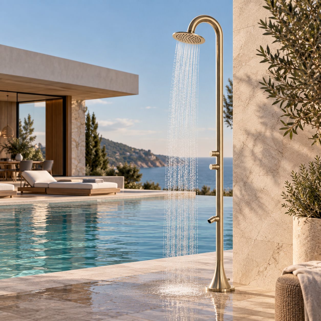 Sined Doccia Inox Luna Doppio TMP Oro doccia giardino