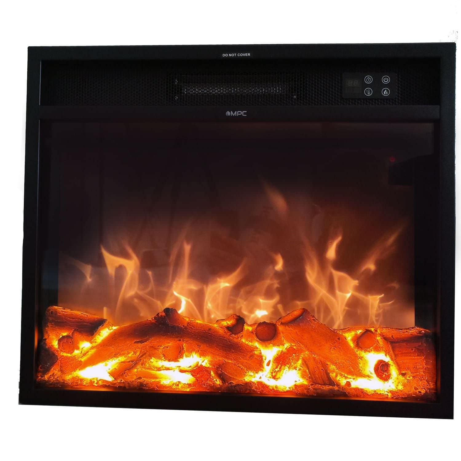 Sined Vulcano Caminetto Elettrico 1500W nero vetro LED