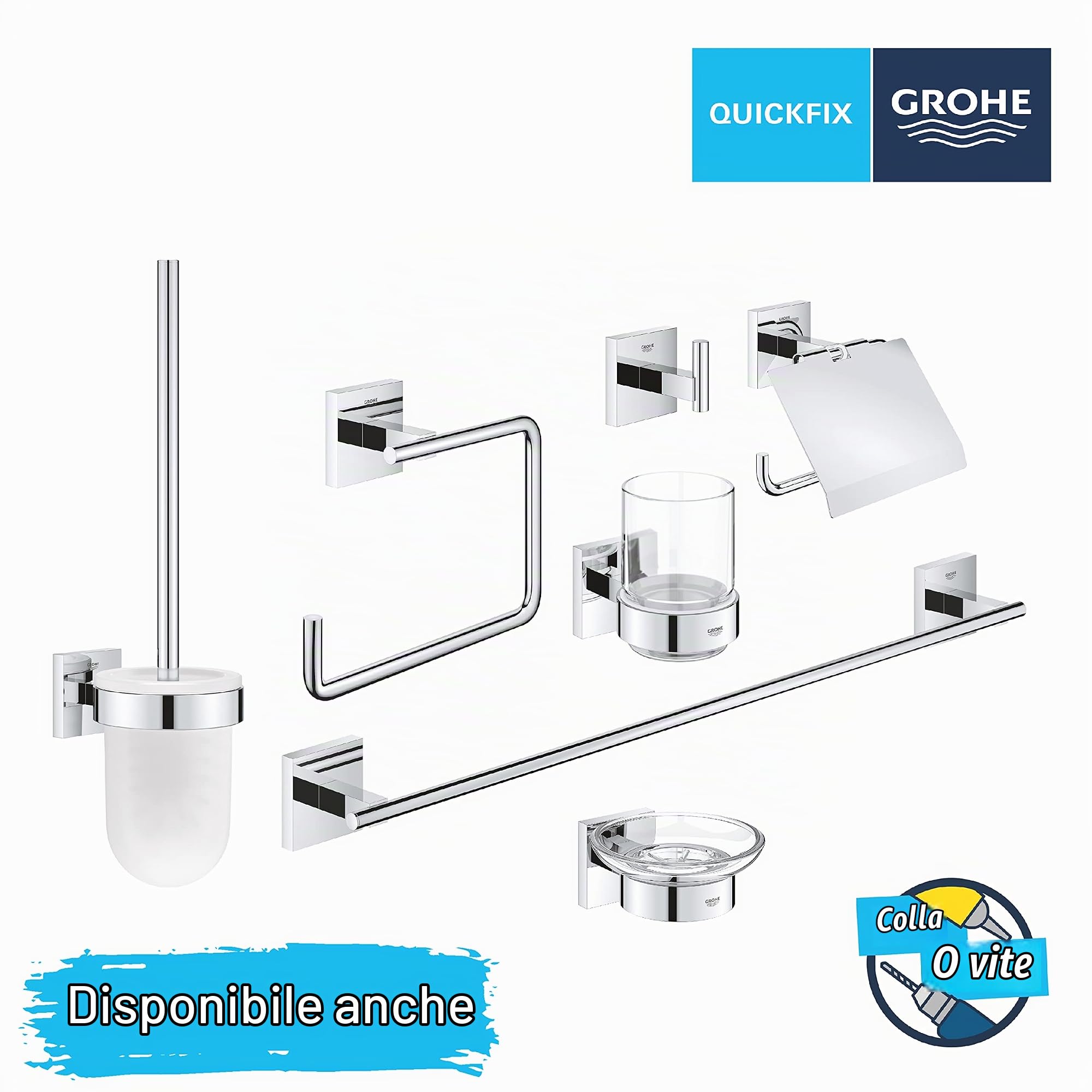GROHE Start Cube portabicchiere vetro cromo 41097000