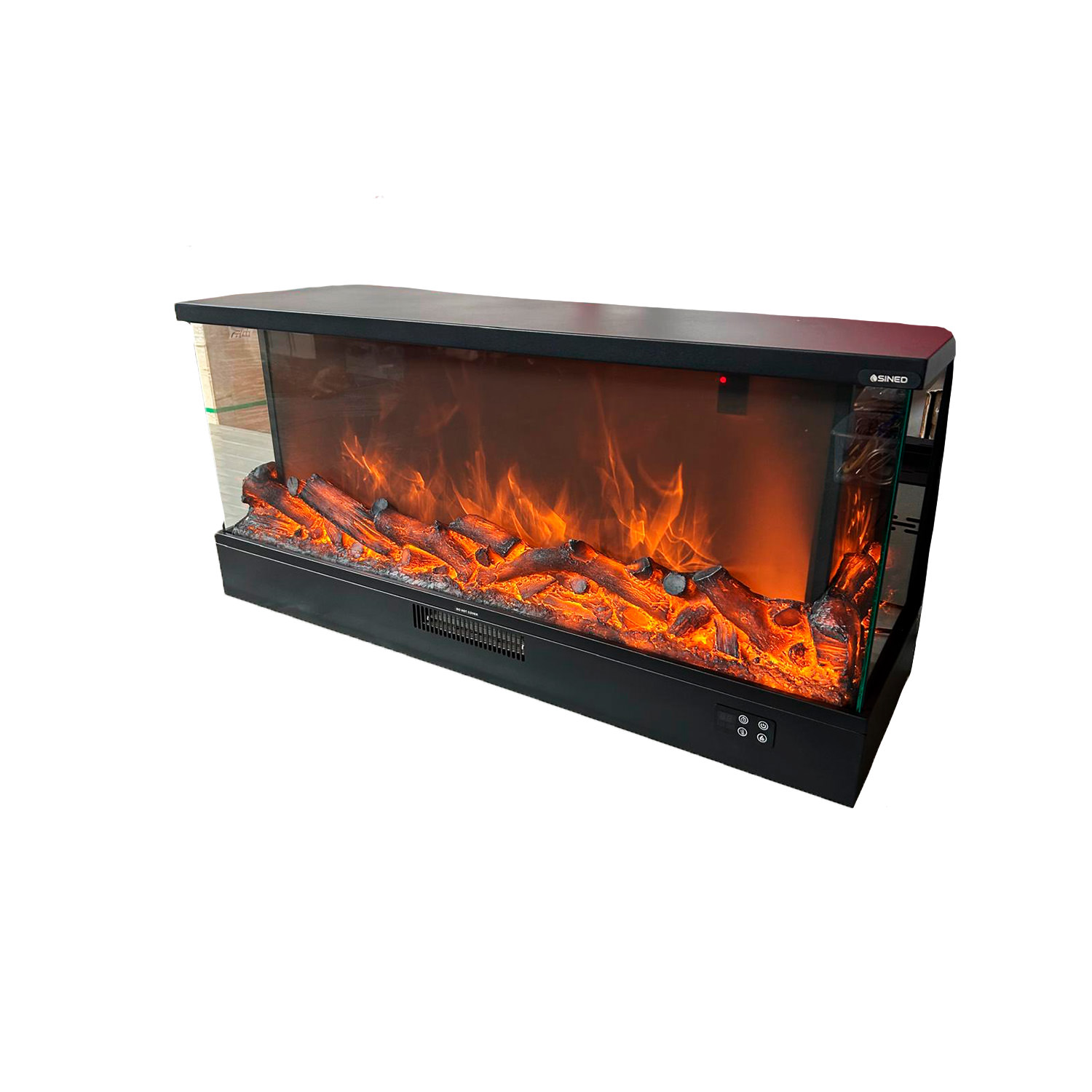 Sined Merano 108 Caminetto Elettrico Nero 3 Lati 1500W