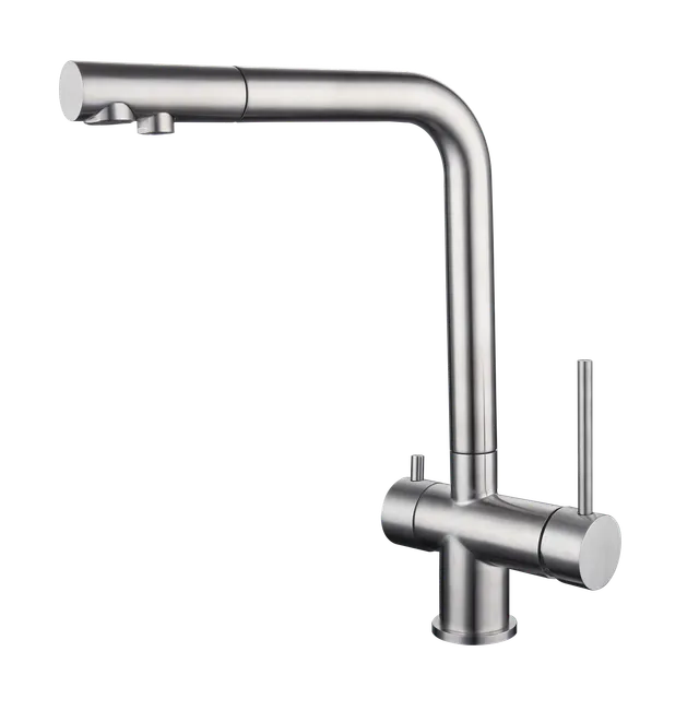 Tubico Kitchen River miscelatore cucina 3 vie canna dritta acciaio inox