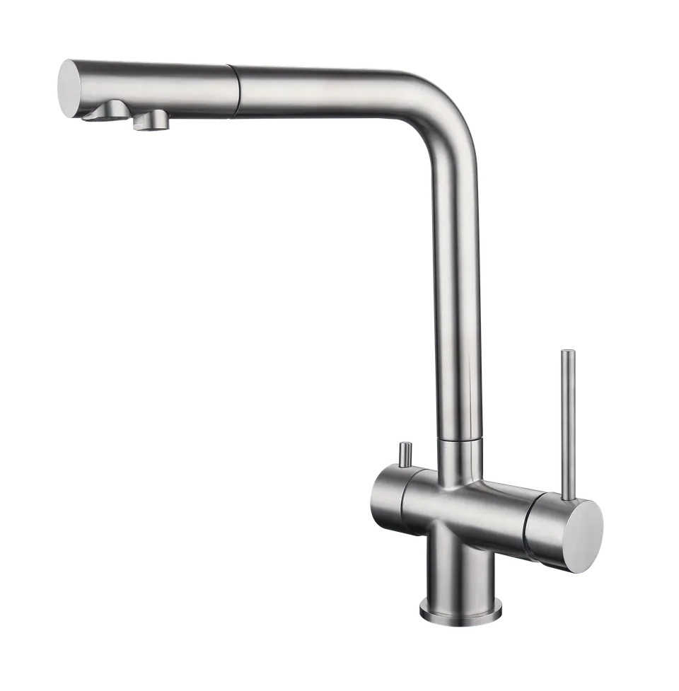 Tubico Kitchen River miscelatore cucina 3 vie canna dritta acciaio inox