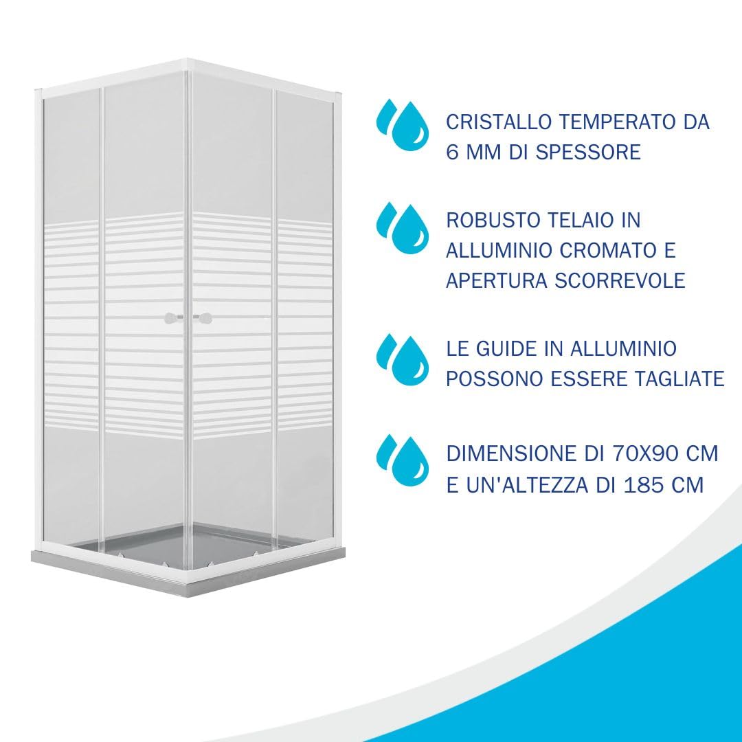 Fluxy Perla box doccia 70x90 ante scorrevoli serigrafato