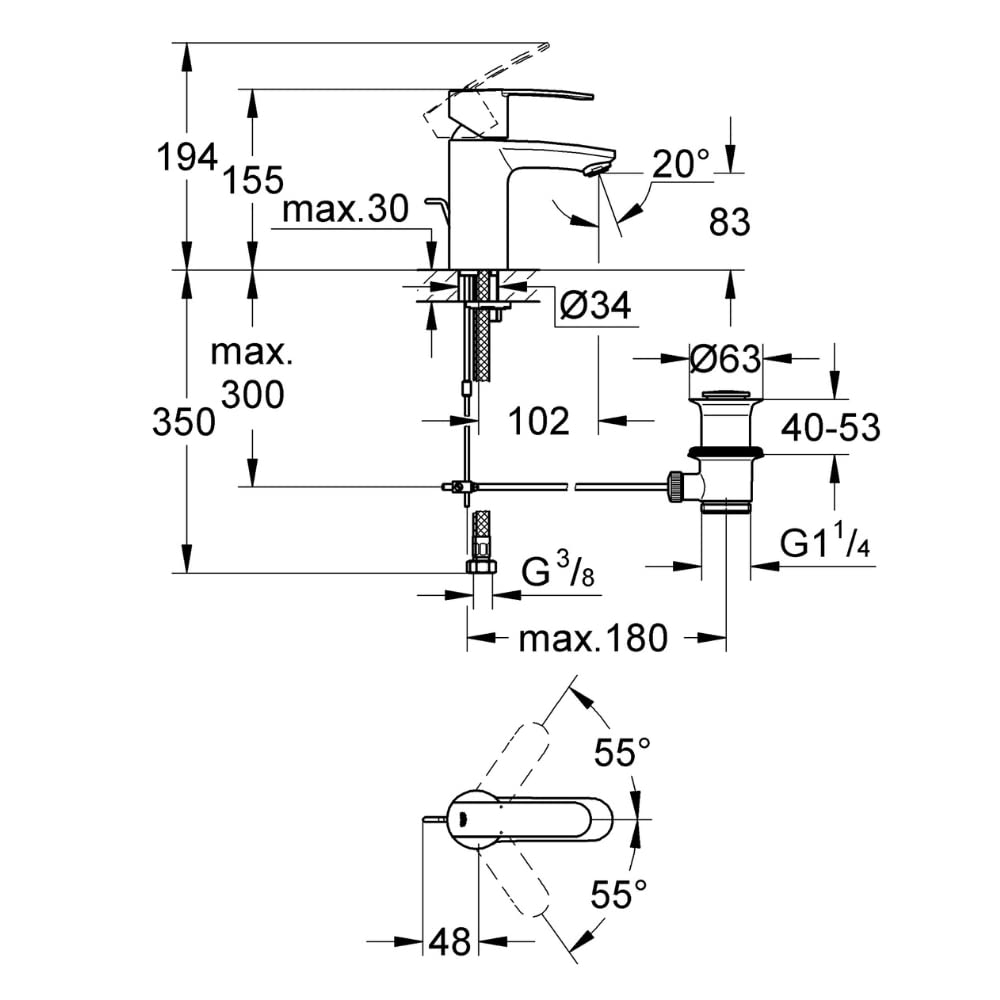 Grohe Eurosmart 23202000 Miscelatore Lavabo Cromo