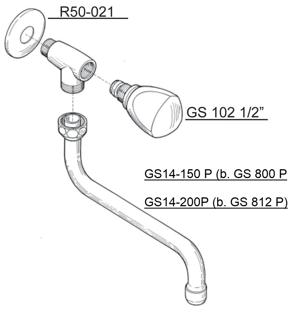 Schmiedl GS0800P rubinetto a parete bocca girevole 1/2