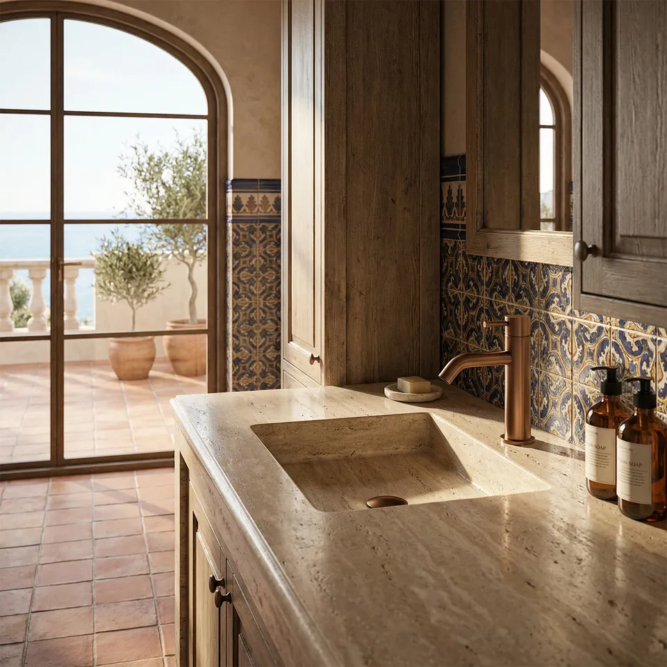 Sined Levante miscelatore lavabo basso oro rosa inox