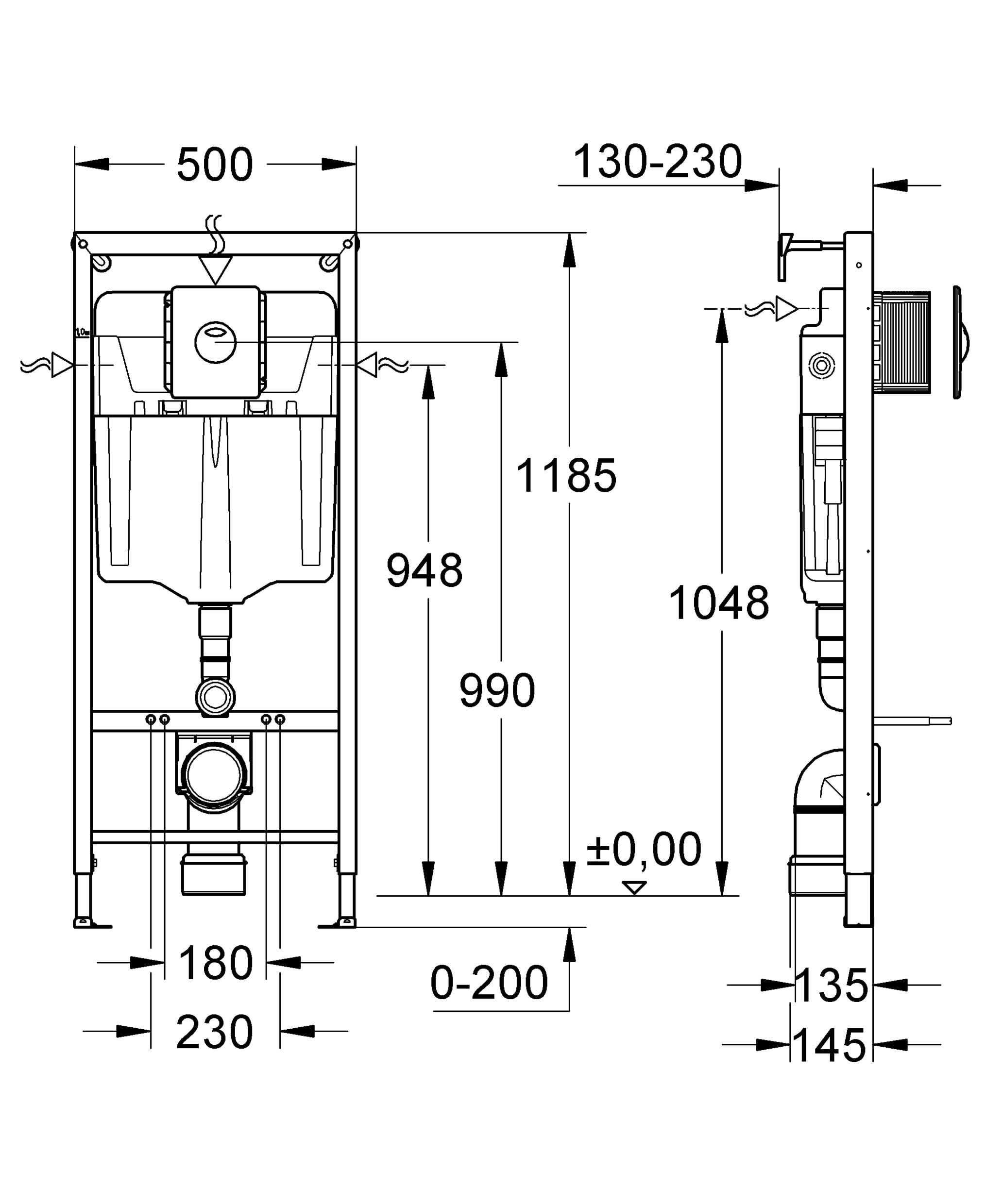 GROHE Solido 39930000 set WC 4 in 1 altezza 1,20 m