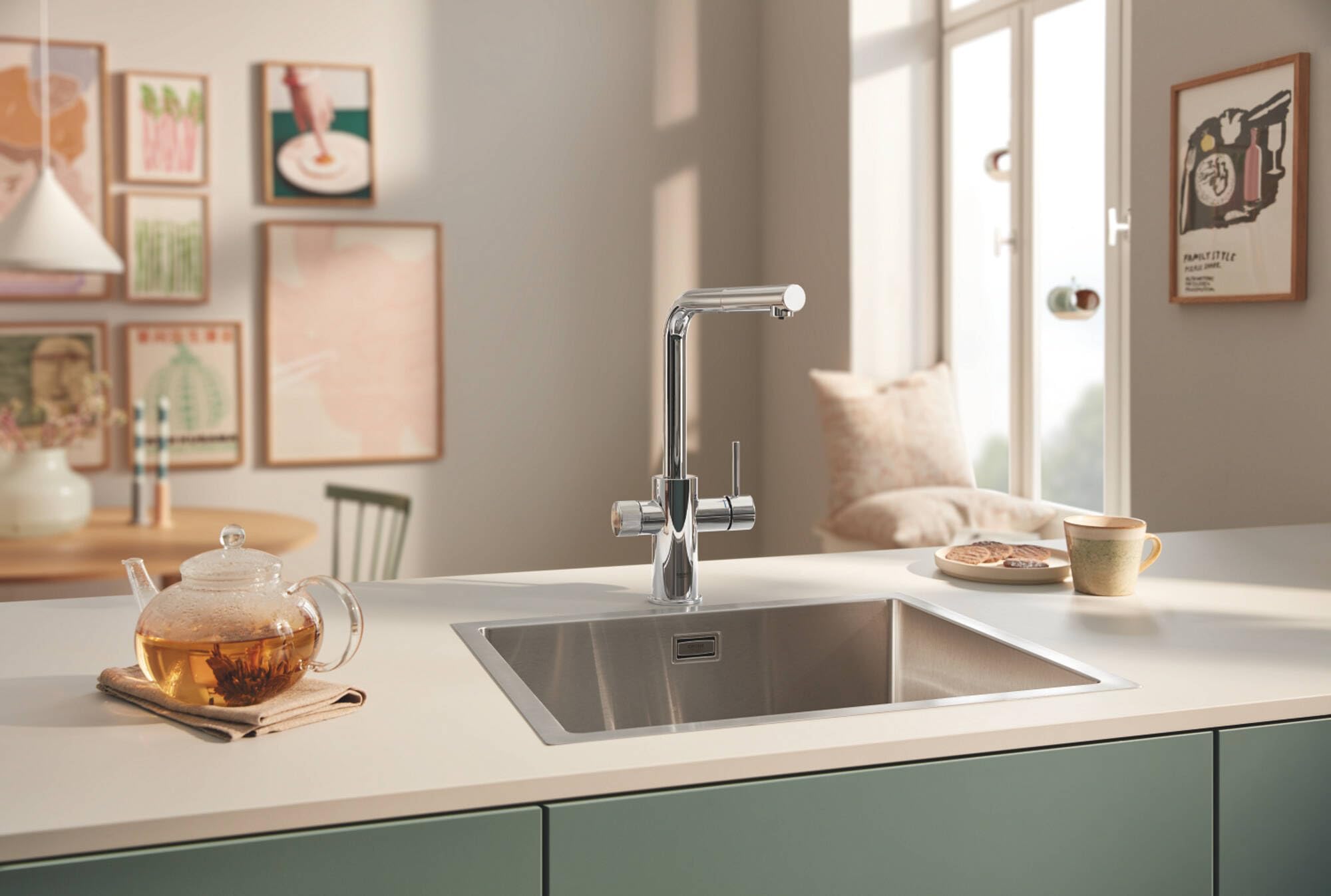 GROHE Blue Pure Minta miscelatore cucina cromo doccetta estraibile
