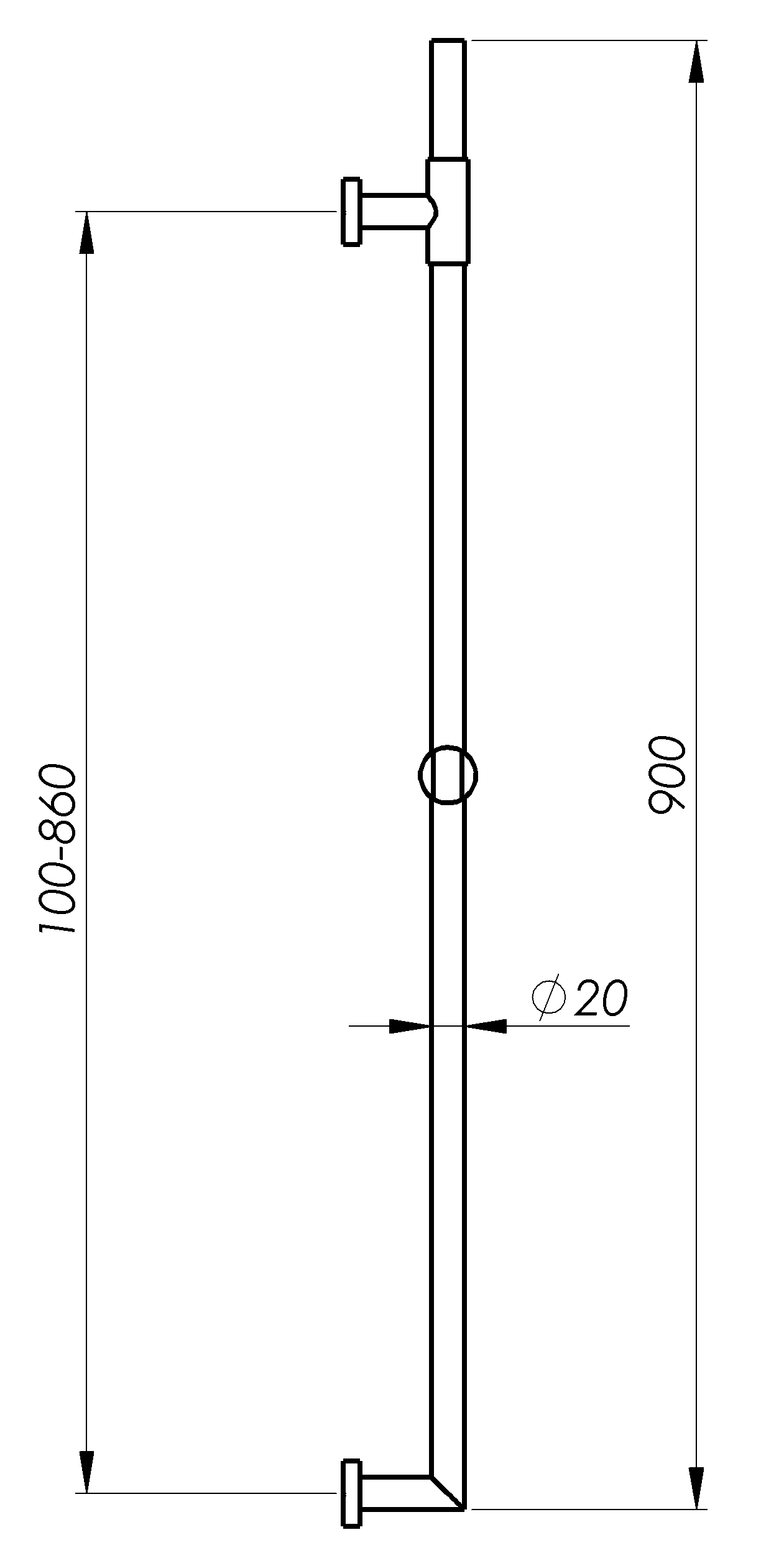 Schmiedl GS717261 asta doccia 900 mm in metallo