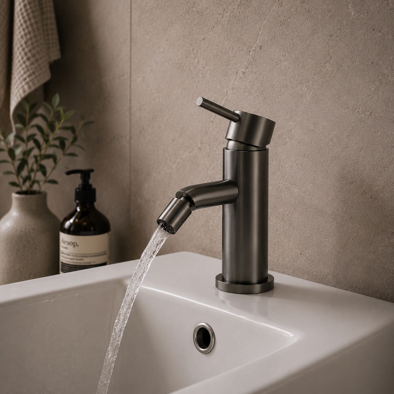 Sined Levante Canna Fucile rubinetto bidet monoleva acciaio