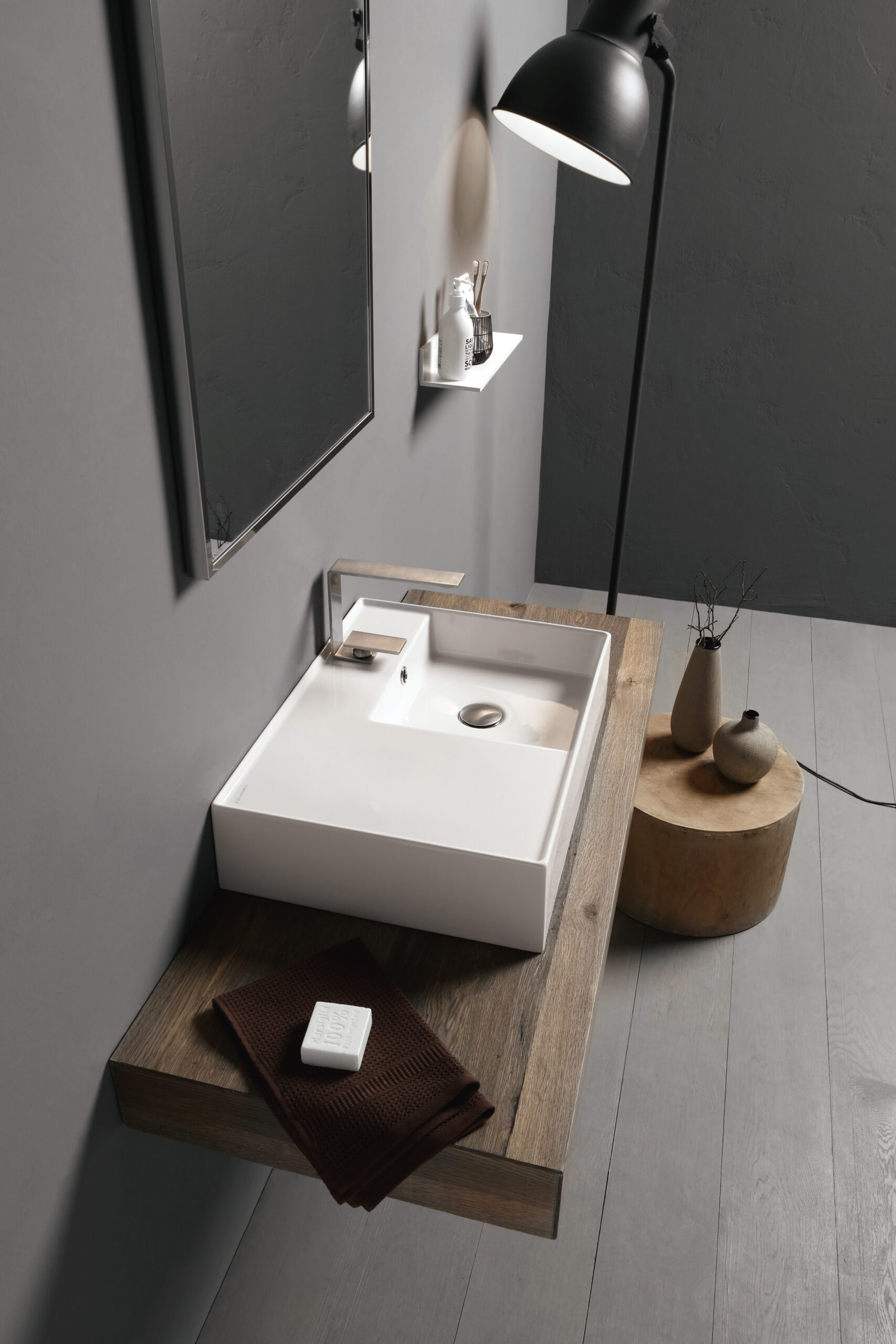 Scarabeo Teorema 2.0 60 Shelf SX lavabo bianco