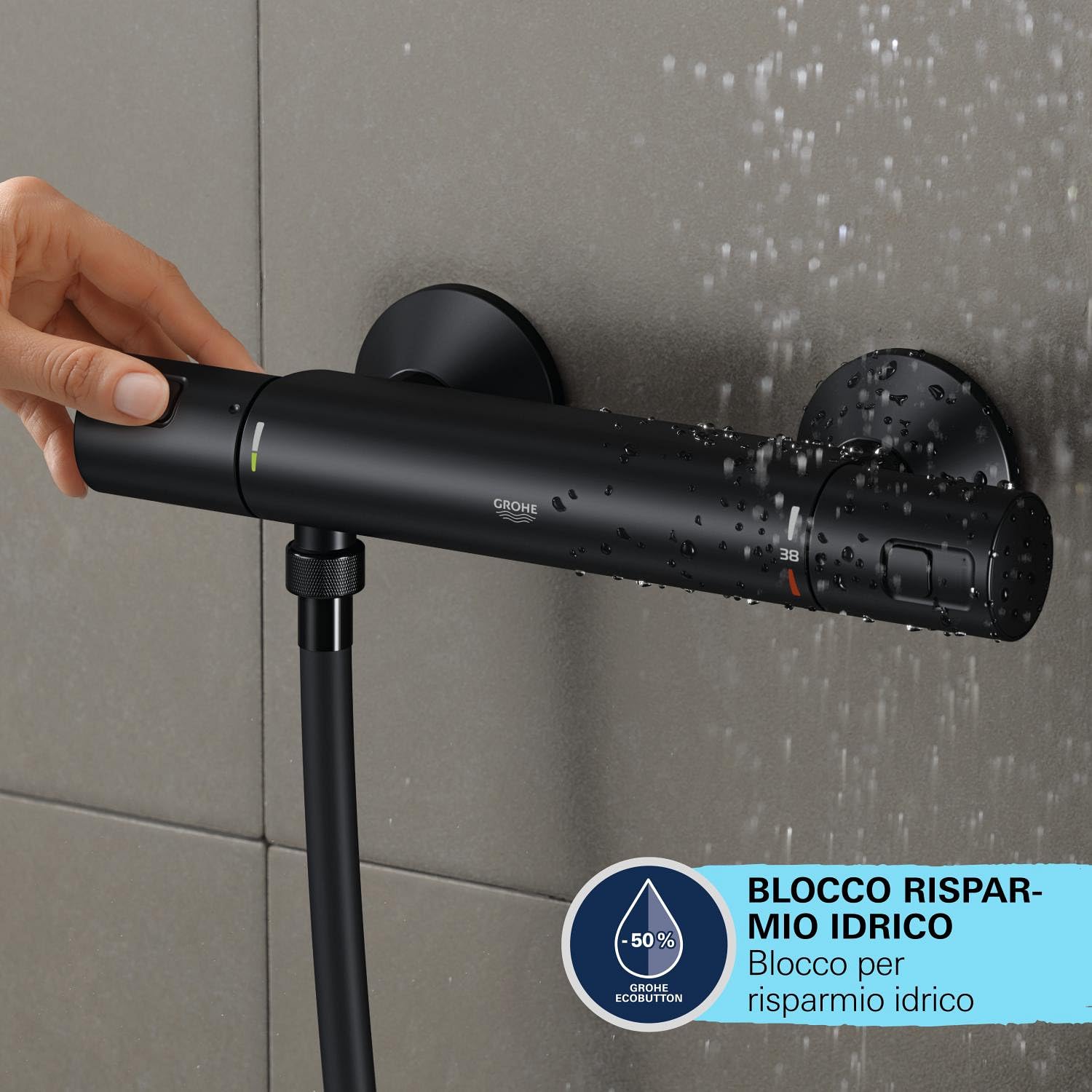 Grohe Precision Start 345972431 Set Doccia Nero Opaco 60 cm