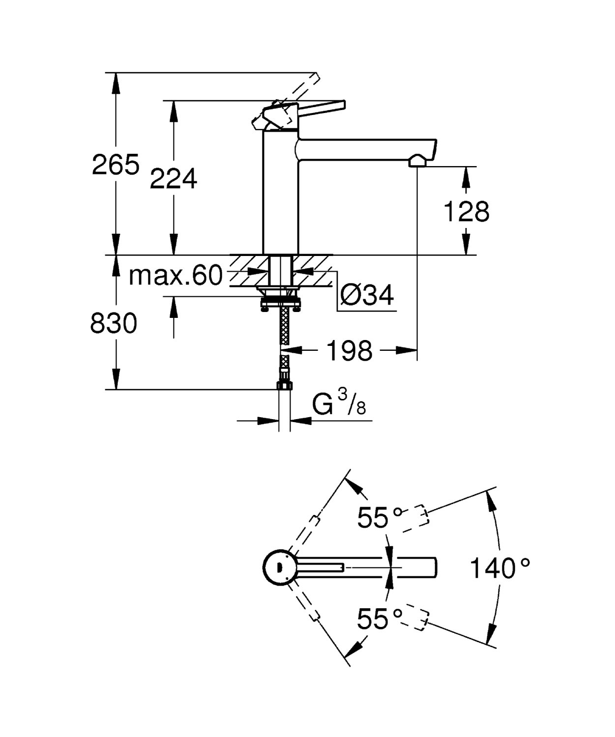 Grohe Concetto 31210001 Miscelatore Cucina Cromo Abbattibile