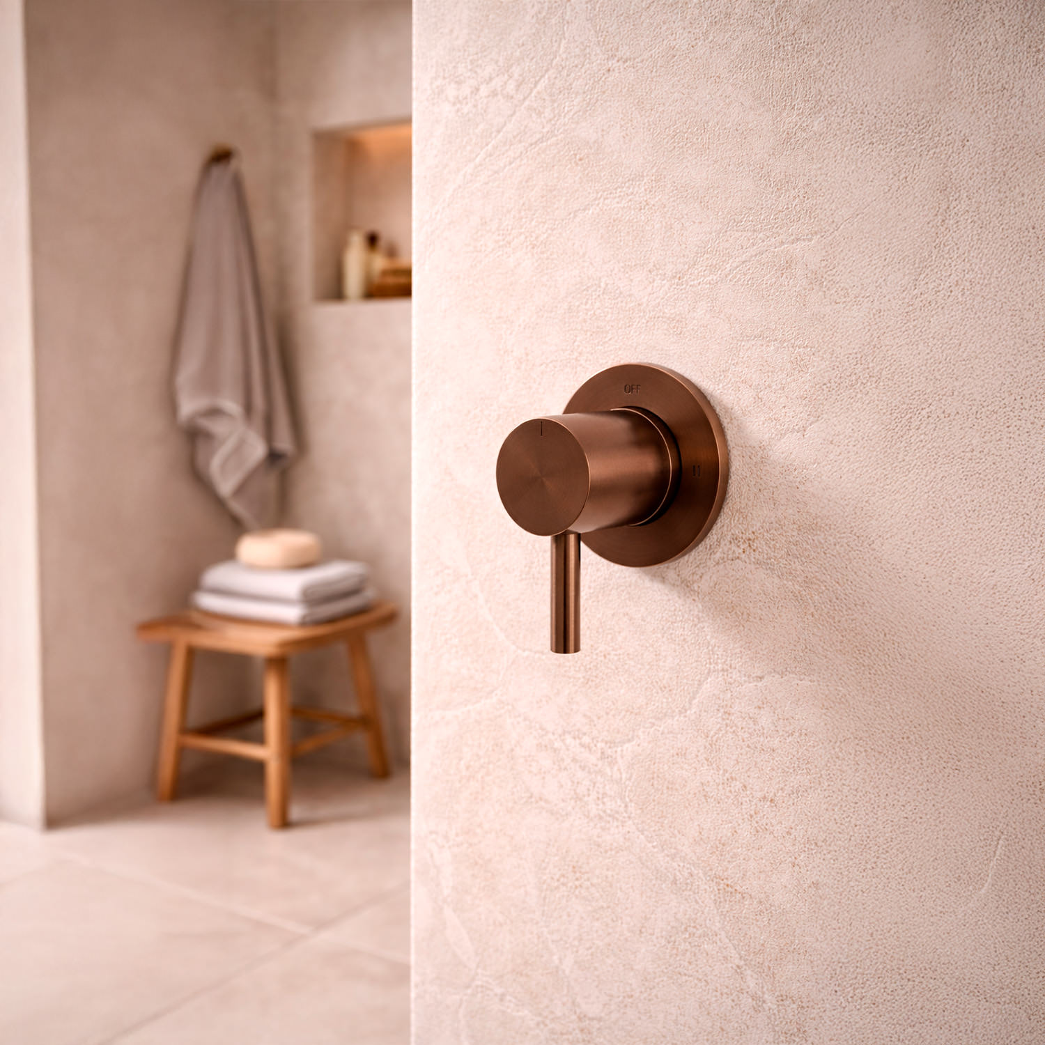 Sined Levante Oro Rosa deviatore muro acciaio inox