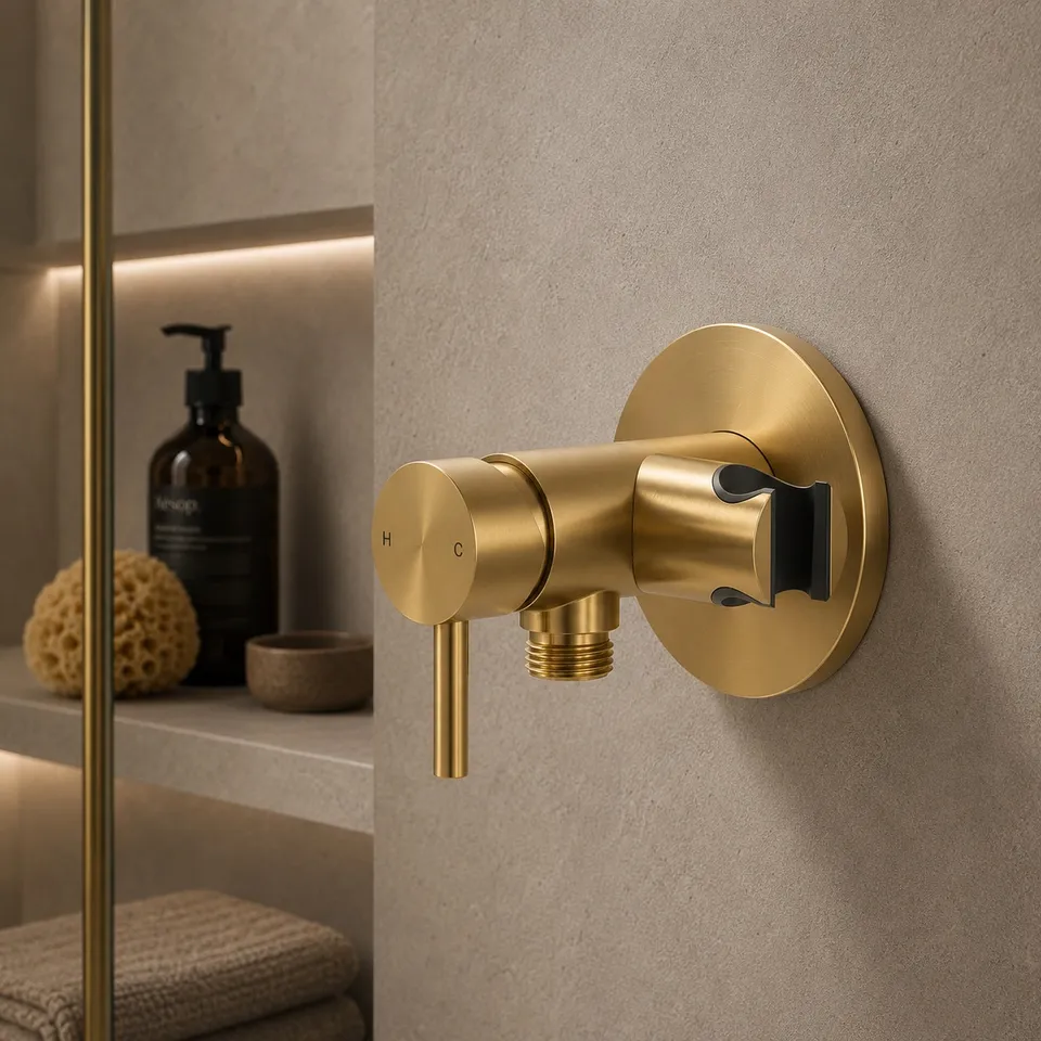 Sined MISCELATORE-MURO-ATTACCO-DOCCINO-LEVANTE-ORO rubinetto oro
