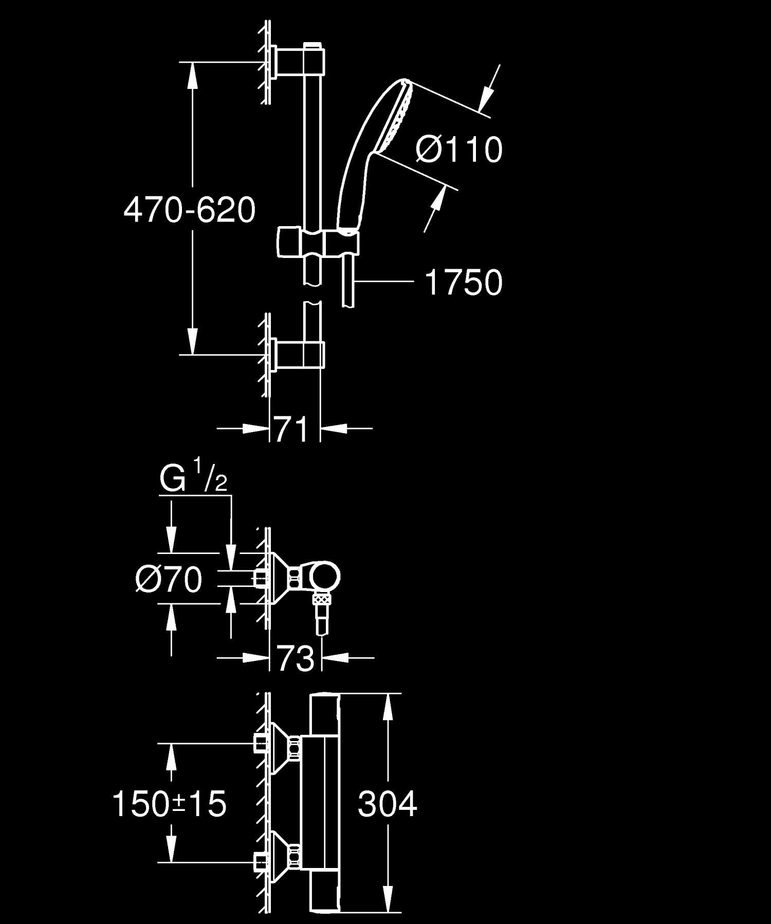 GROHE Precision Start 34597001 miscelatore doccia asta 60 cm cromo