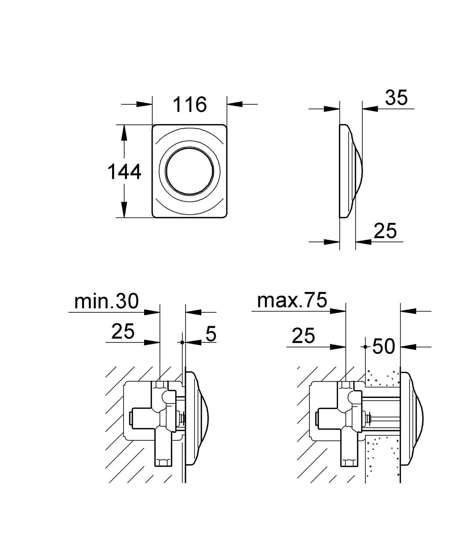 Grohe Surf 37018SH0 placca azionamento bianca 116x144 mm
