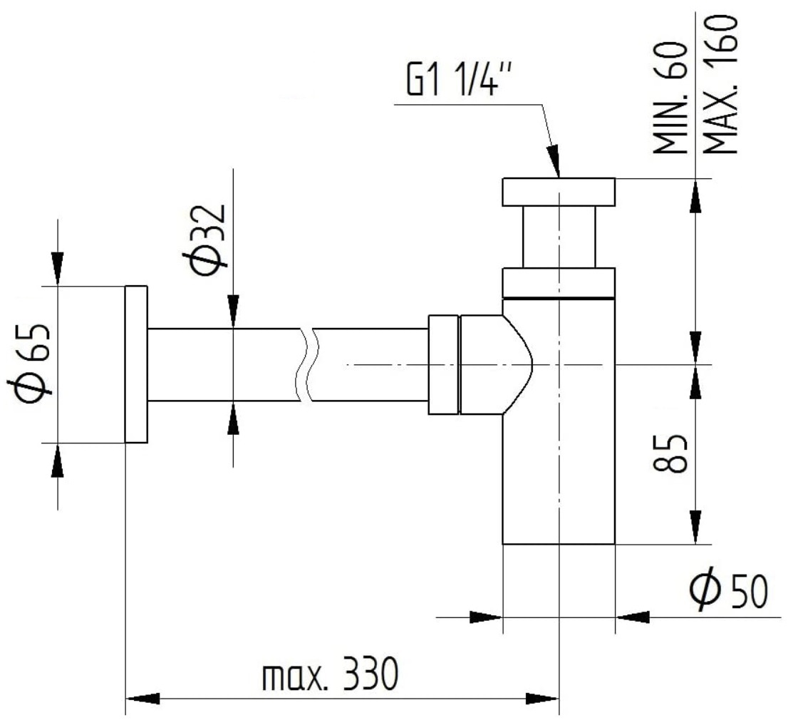 Schmiedl GS1095 sifone 1 1/4 ottone telescopico