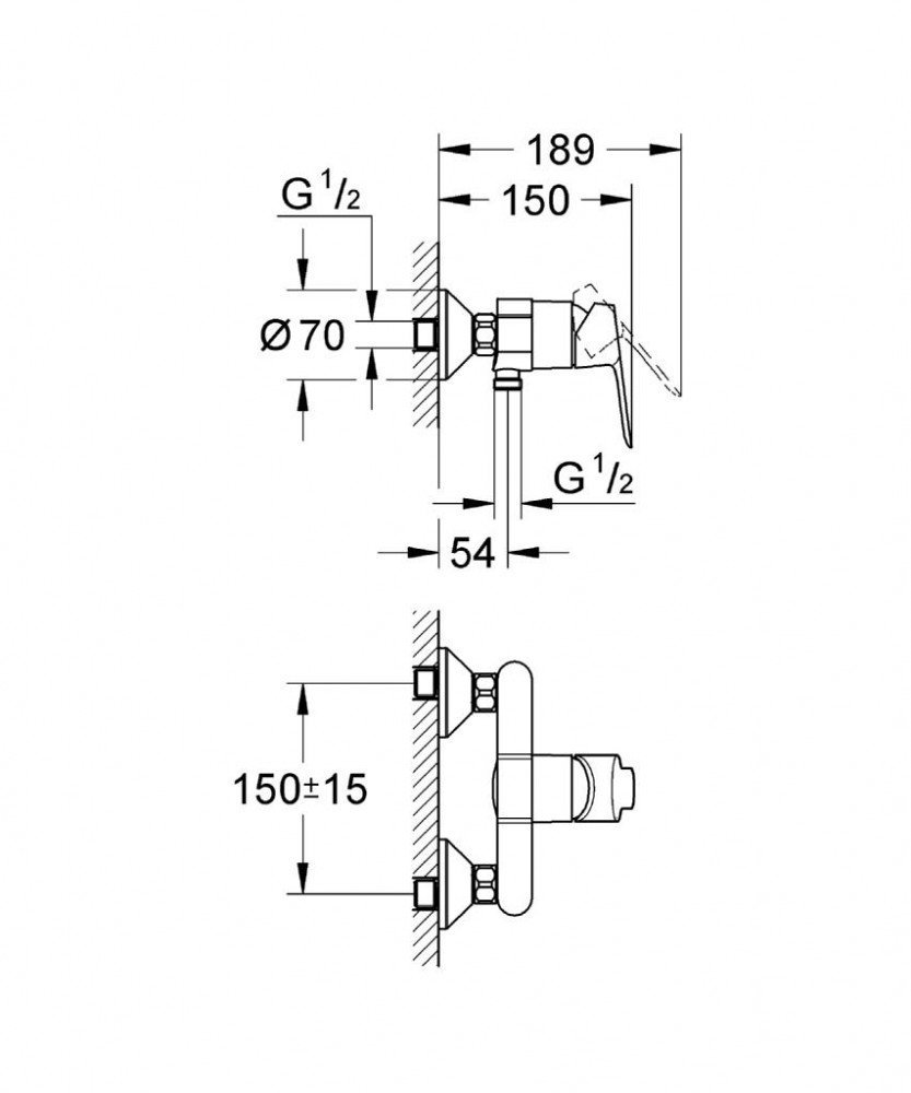Grohe BauEdge 23333000 miscelatore doccia cromo