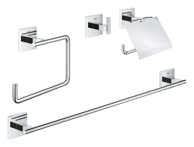 Grohe Start Cube 41115000 set accessori bagno cromo 4 pezzi metallo