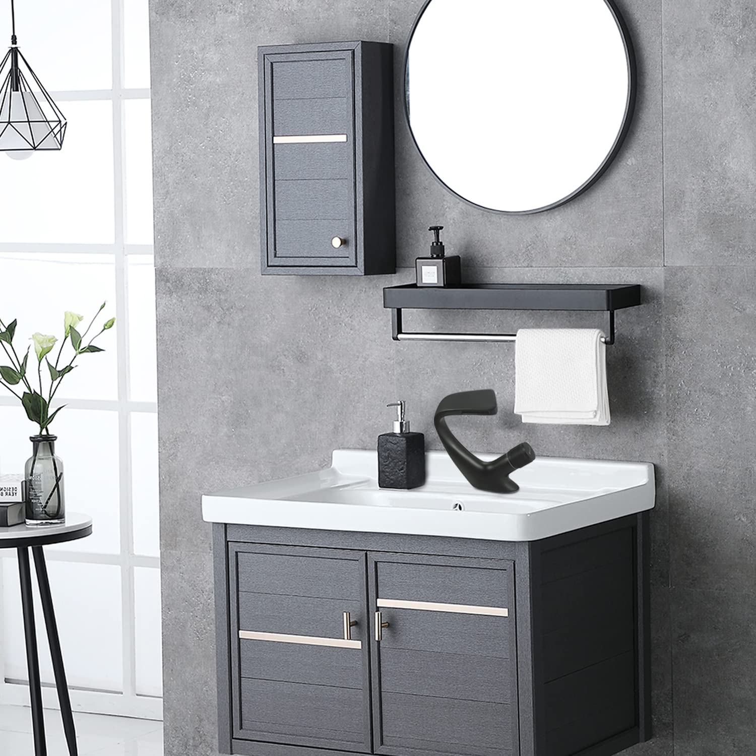 Solvex SP-12018-N miscelatore lavabo cascata nero