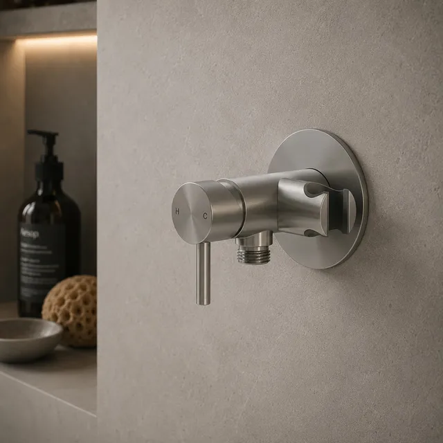 Sined MISCELATORE-MURO-ATTACCO-DOCCINO-LEVANTE-INOX miscelatore