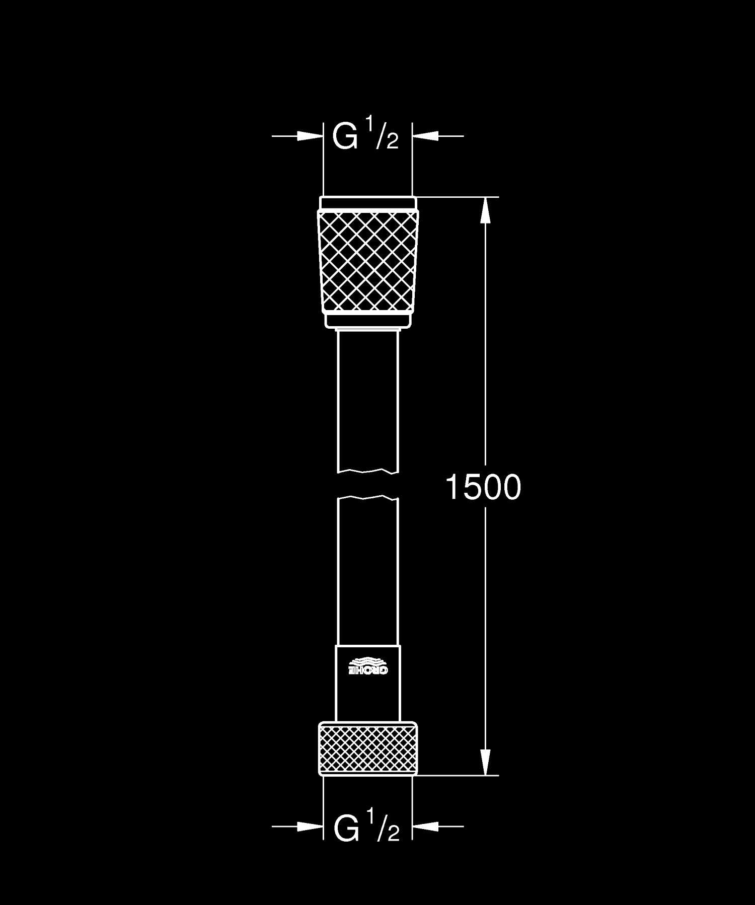 GROHE VitalioFlex Trend flessibile doccia 1,5 m nero opaco