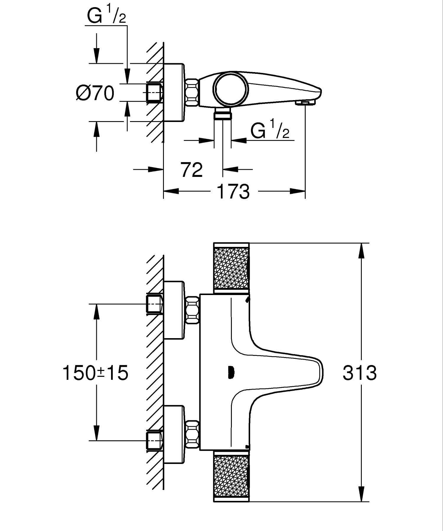 GROHE Precision Feel 34788000 termostatico vasca-doccia cromo