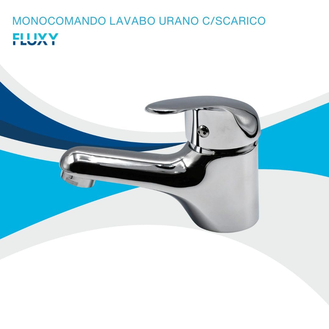 Fluxy Urano rubinetto lavabo cromato con piletta