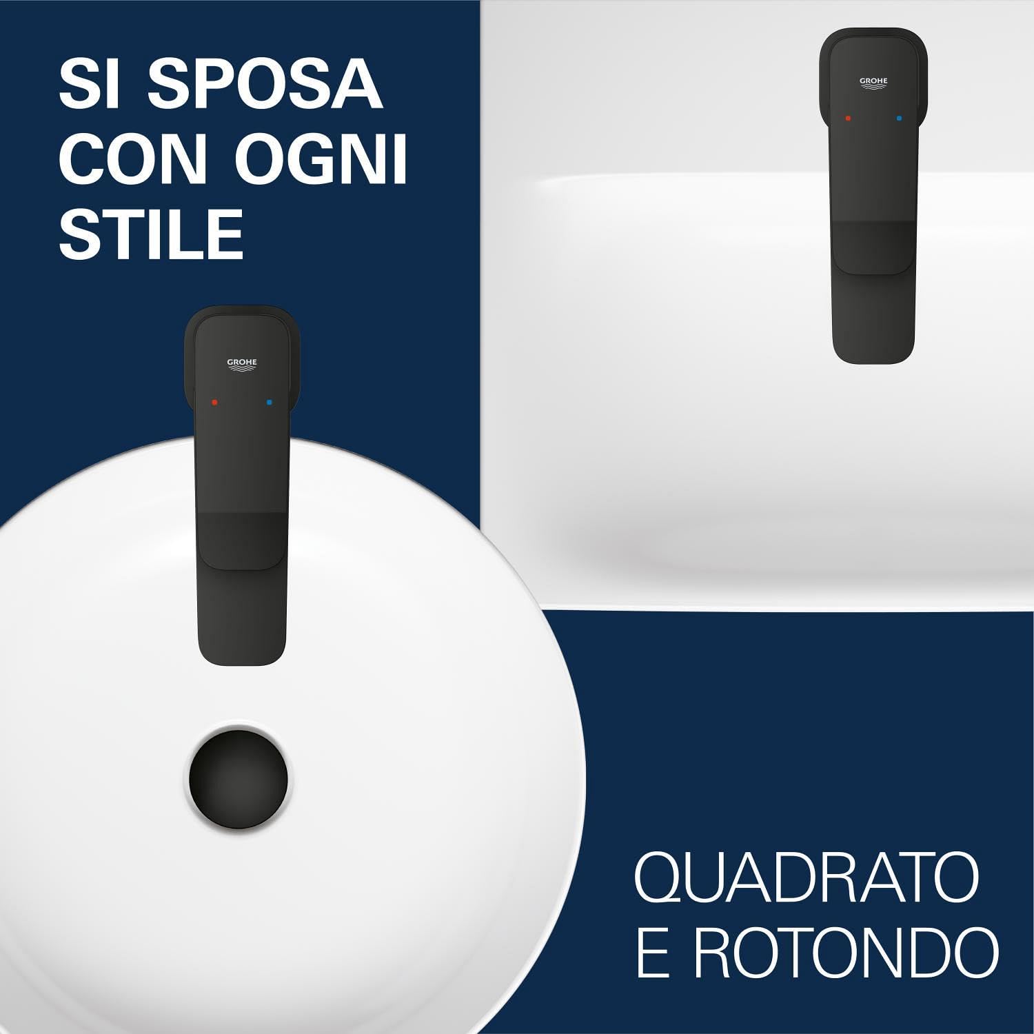 Grohe Dice 1018562430 rubinetto lavabo nero opaco