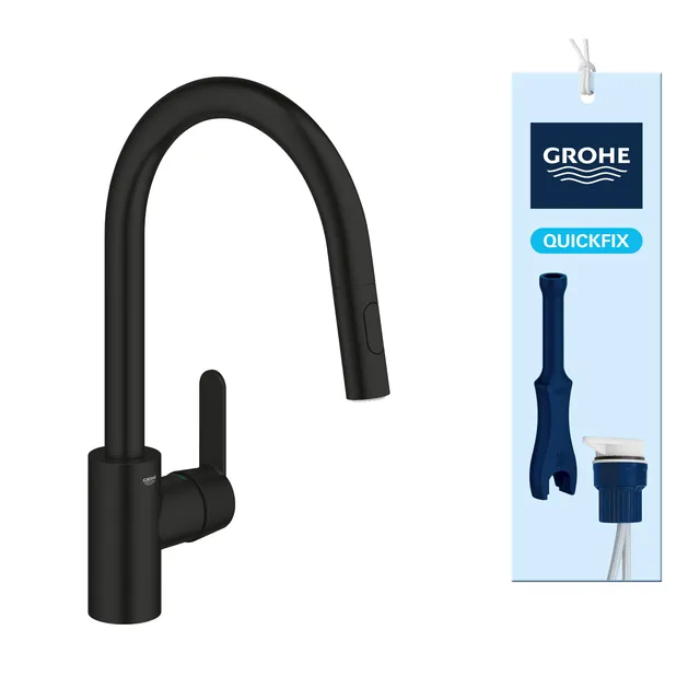 Grohe Get 30360DC0 miscelatore cucina estraibile nero opaco
