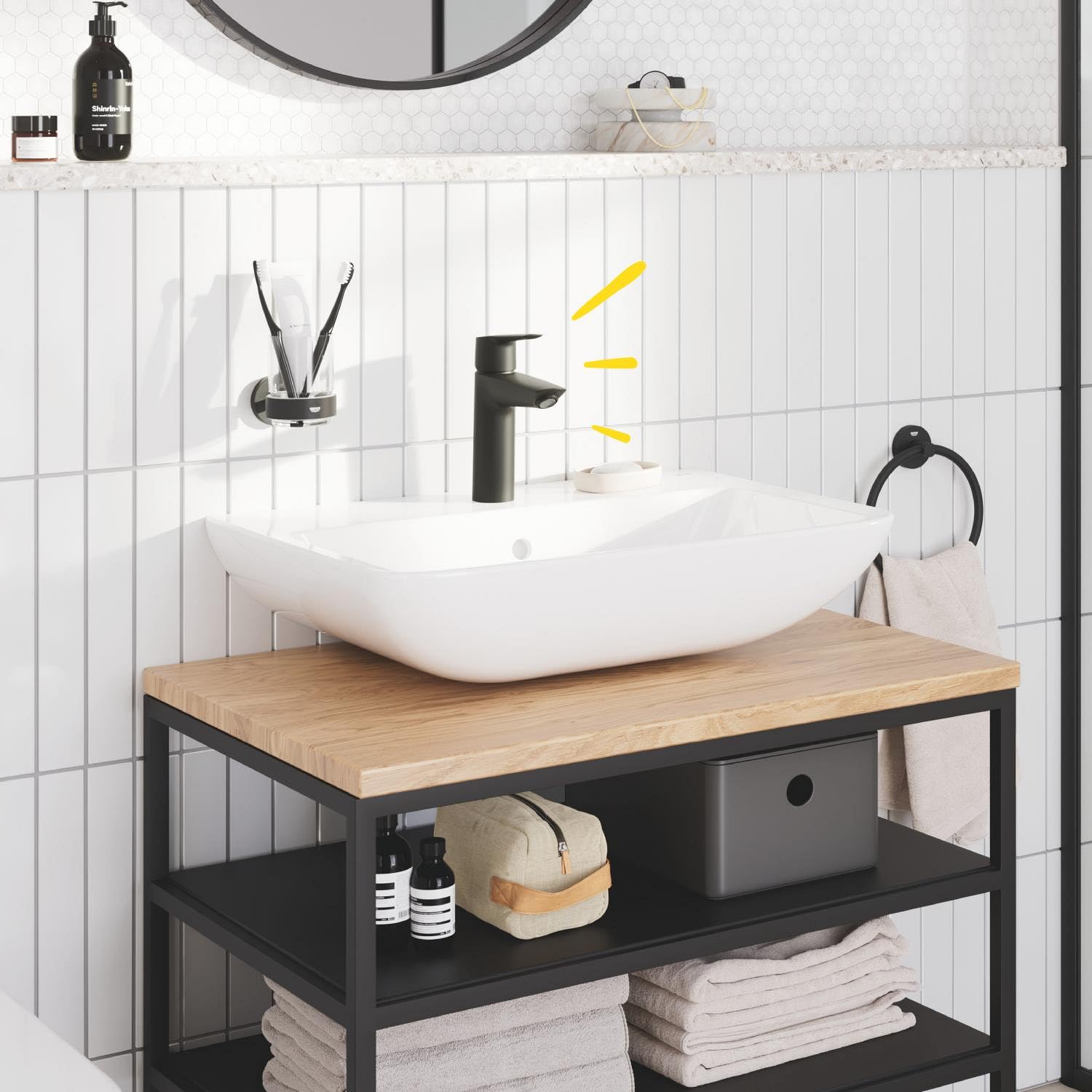 GROHE Start 237462432 miscelatore lavabo nero risparmio energetico