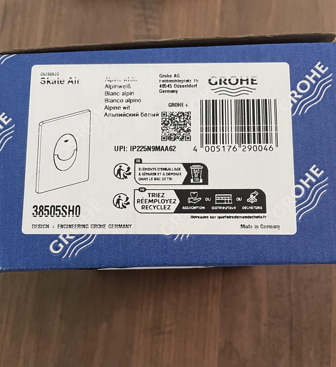GROHE Skate Air 38505SH0 placca WC bianco verticale