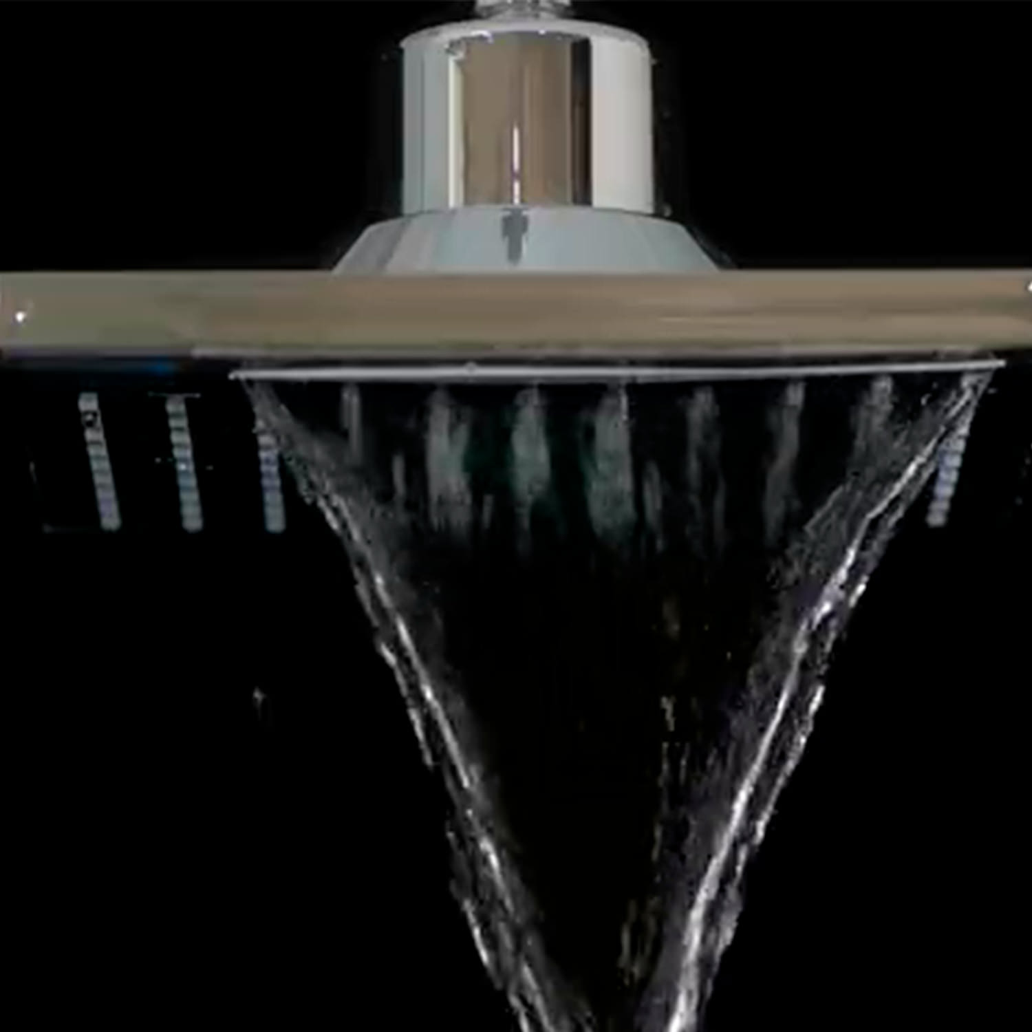 Sined LED 5 Soffione Doccia Quadrato Grigio 3 Getti LED