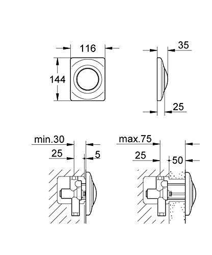 Grohe Surf 37018SH0 placca azionamento bianca 116x144 mm