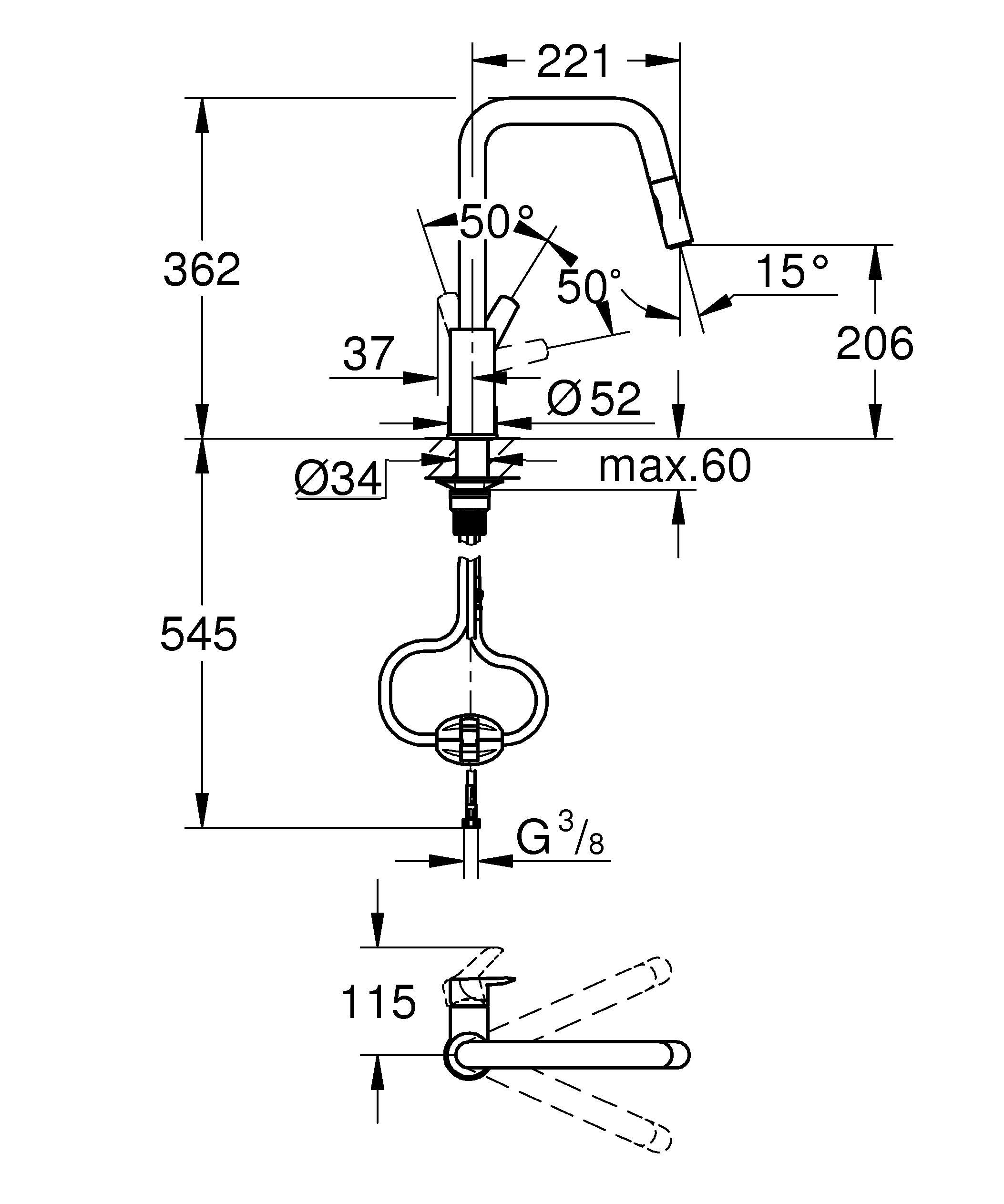 GROHE Start 30631000 Miscelatore Cucina Cromo con Doccetta