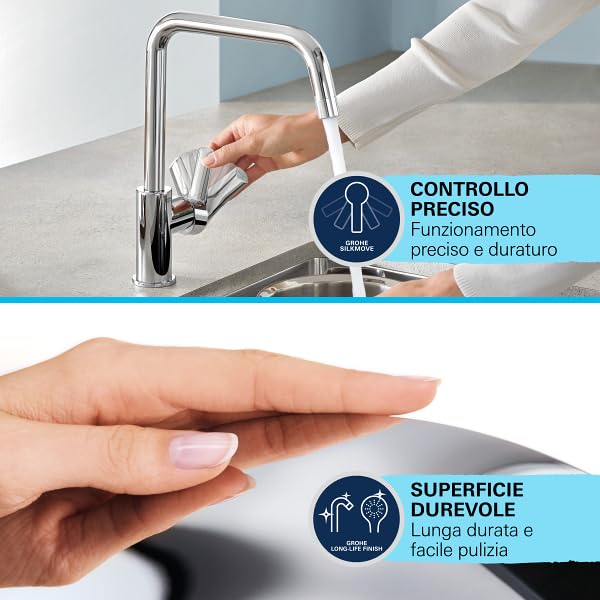 GROHE Get 30361000 Miscelatore Cucina Doccetta 2 Getti